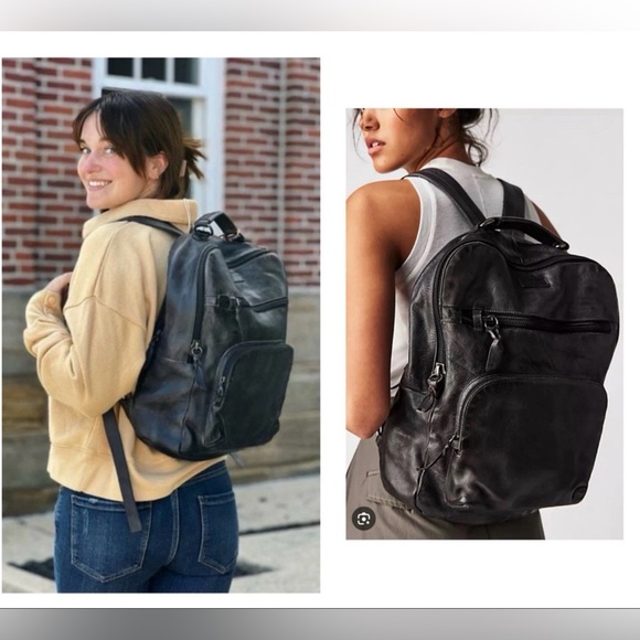 NWT Bed Stu Unisex Leather Lafe Backpack Black Dip Dyed Retail $425 - Picture 15 of 15